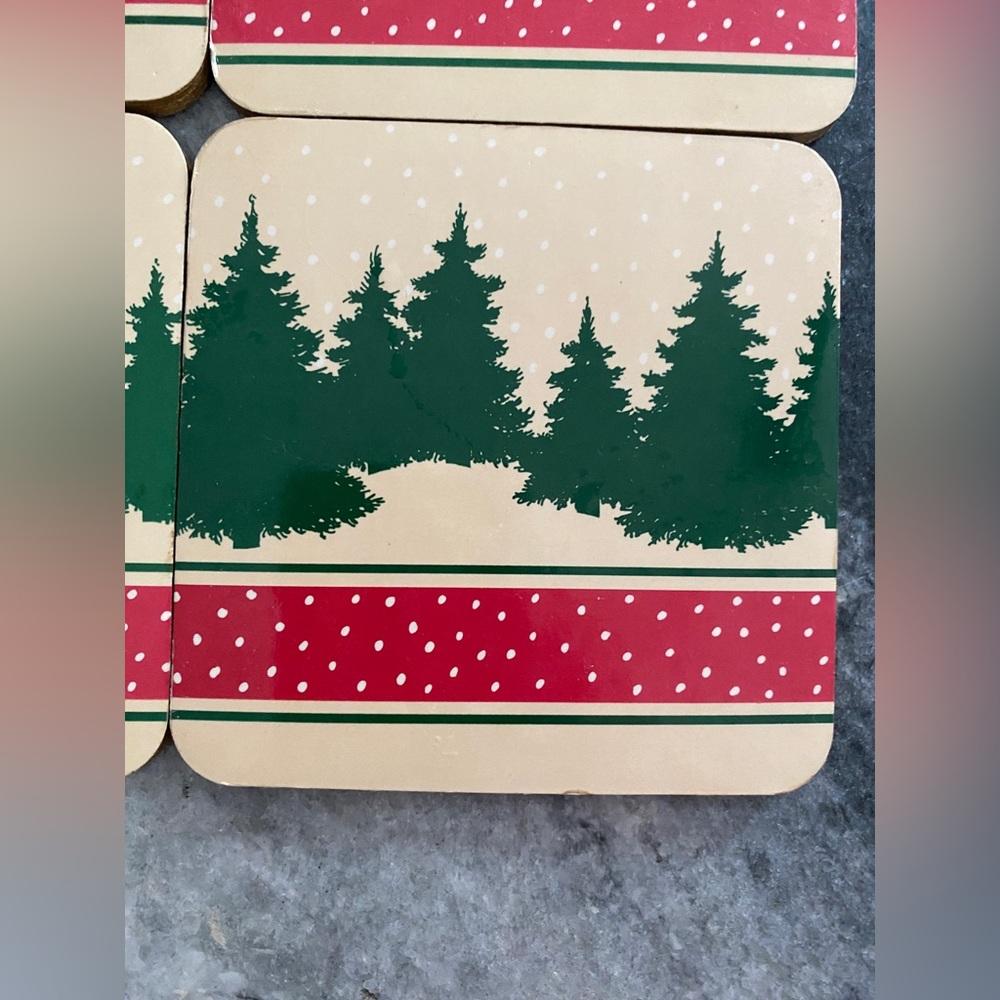 Vintage pimpernel holiday Christmas coasters RARE print